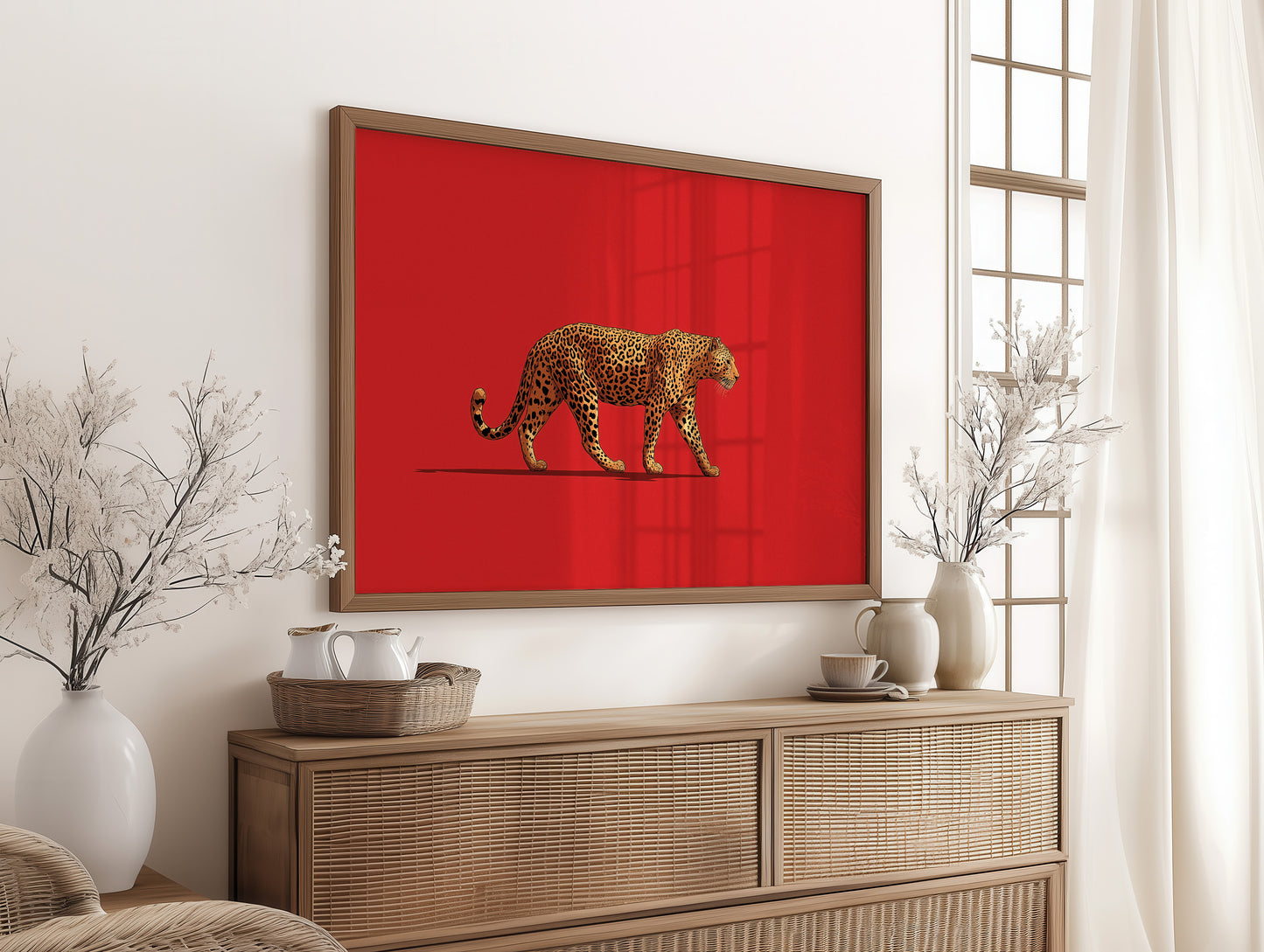 Leopard in Crimson Silence