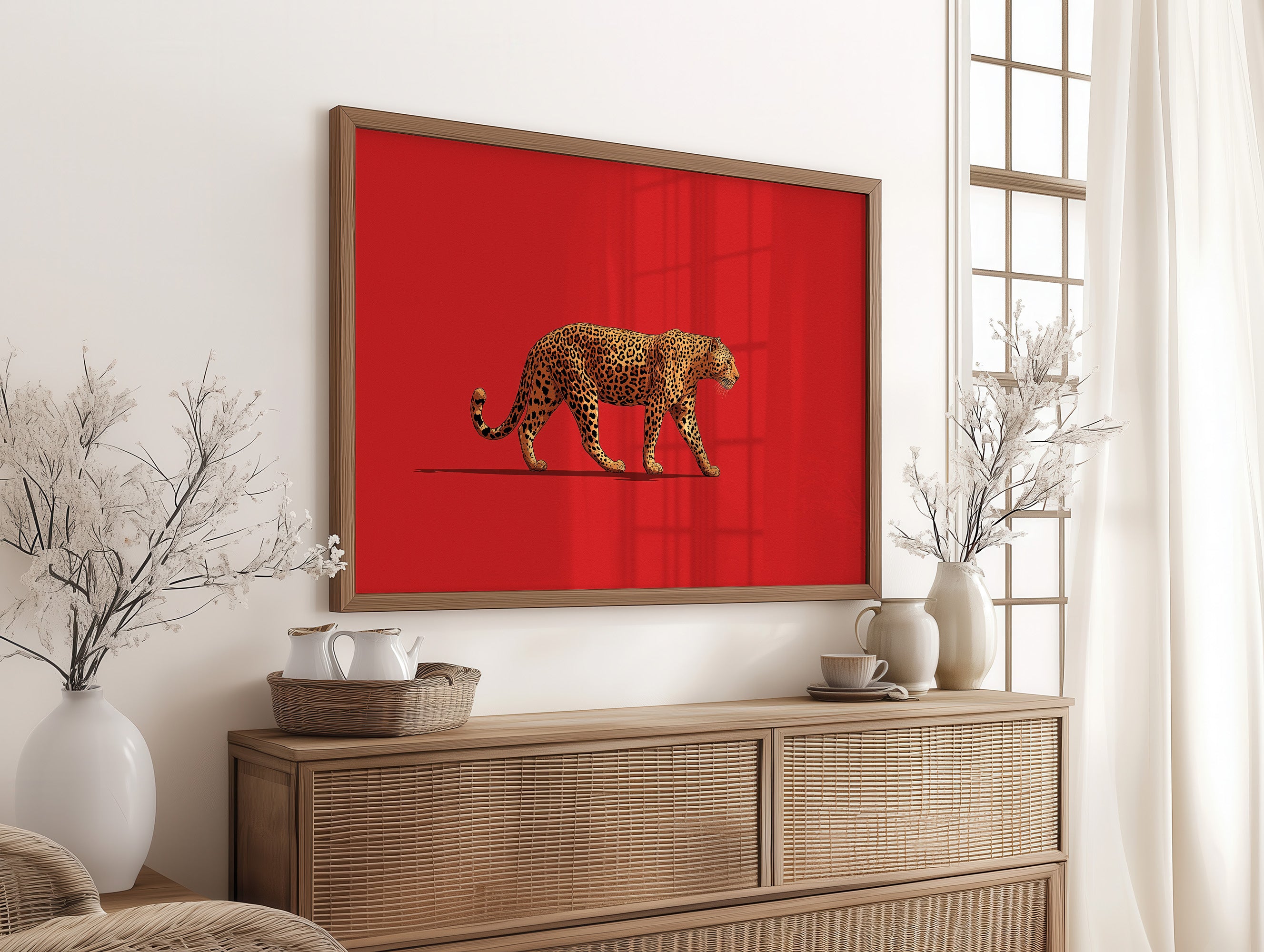 Leopard in Crimson Silence