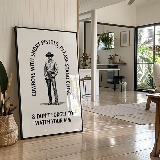 Watch Your Aim Cowboy Humor