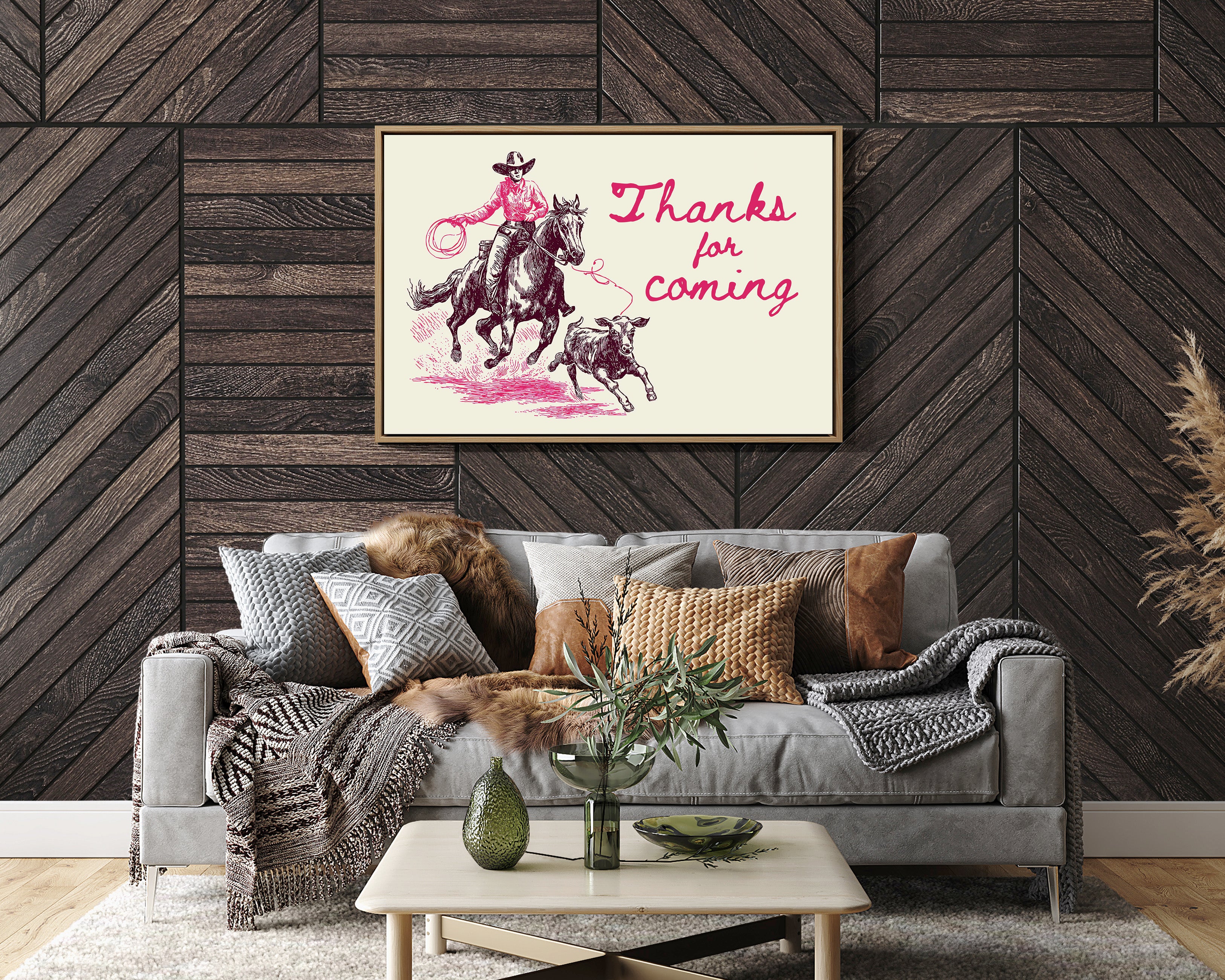 Thanks for Coming Western Cowgirl Art