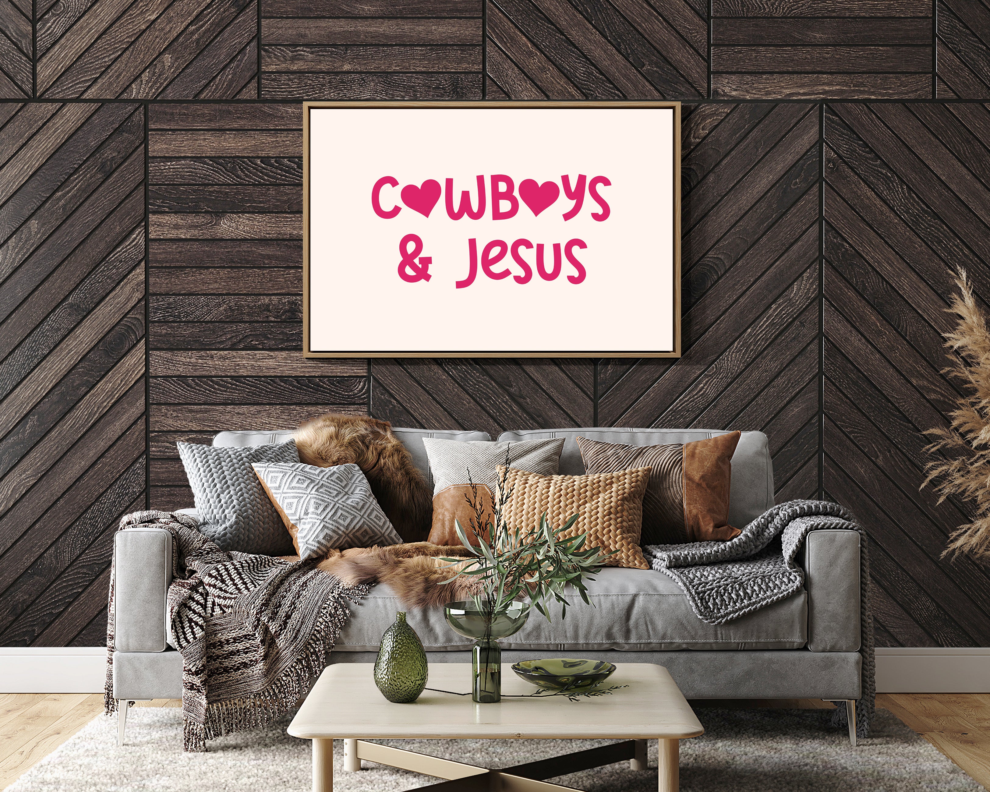 Cowboys and Jesus Western Wall Art