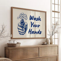 Wash Your Hands Vintage Bathroom Wall Art