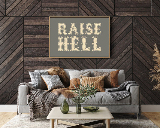 Raise Hell Western Typography Wall Art
