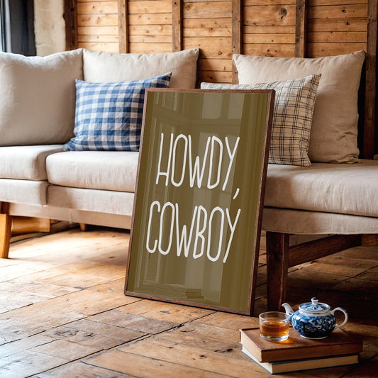 Howdy Cowboy Rustic Wall Art