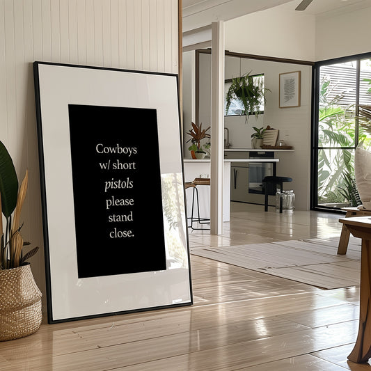 Cowboys With Short Pistols Stand Close