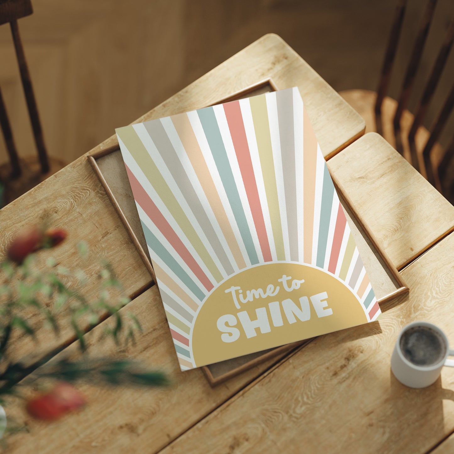 Time To Shine Retro Sunburst Print