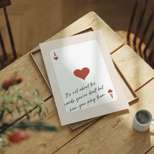 Ace Of Hearts Motivational Card Print