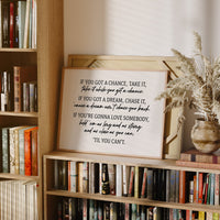Til You Can't Lyric Canvas Art