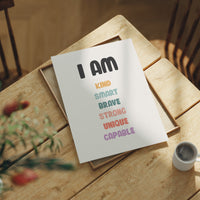 I Am Kind Smart Brave Affirmations Poster