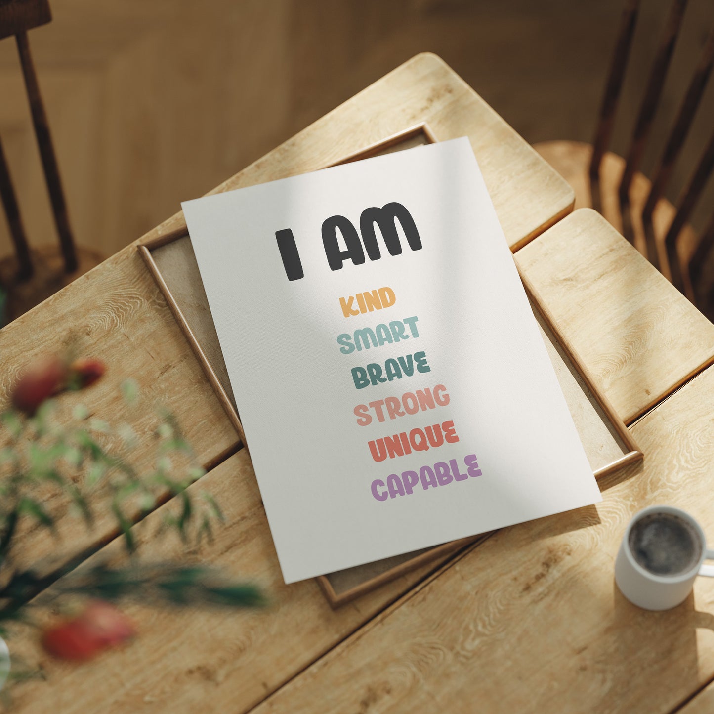 I Am Kind Smart Brave Affirmations Poster
