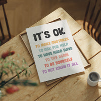 Its OK To Make Mistakes Affirmation Poster