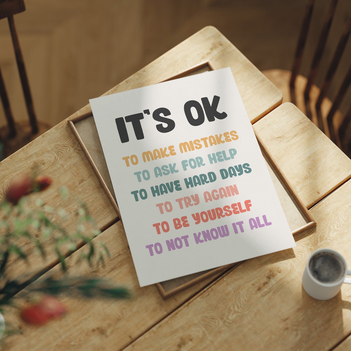 Its OK To Make Mistakes Affirmation Poster