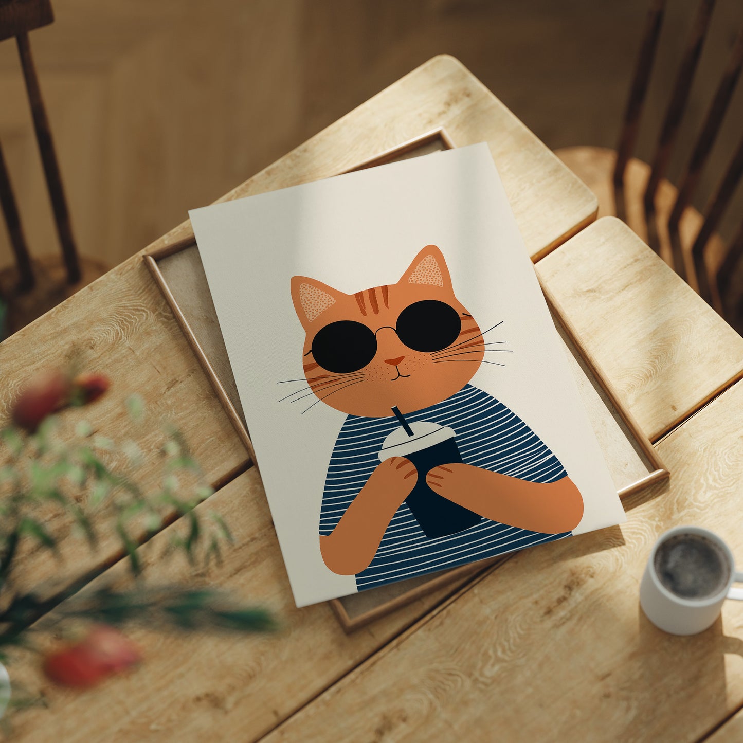 Cool Cat With Coffee