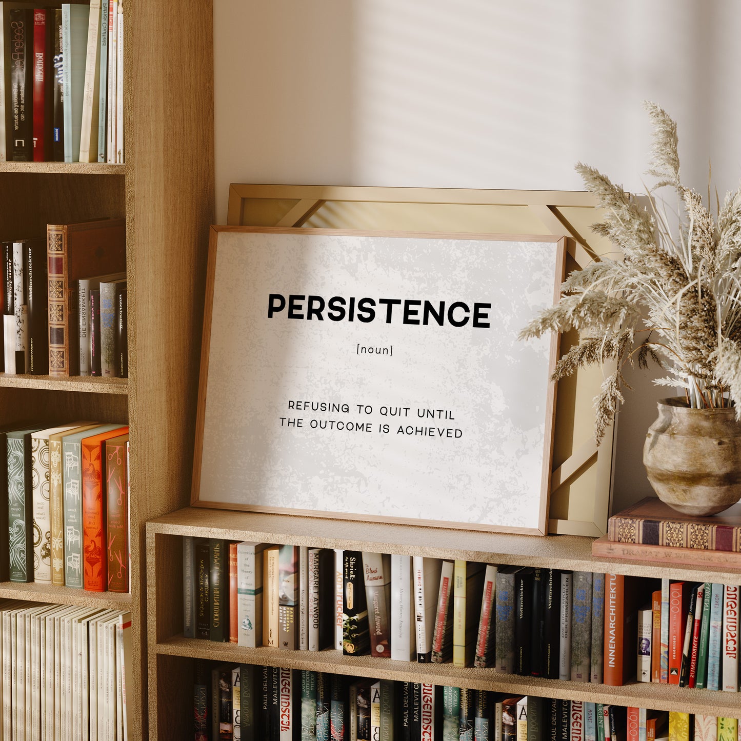 Persistence Definition Canvas Art | Bold Motivational Typography Print for Home Office, Gym or Entrepreneur Décor