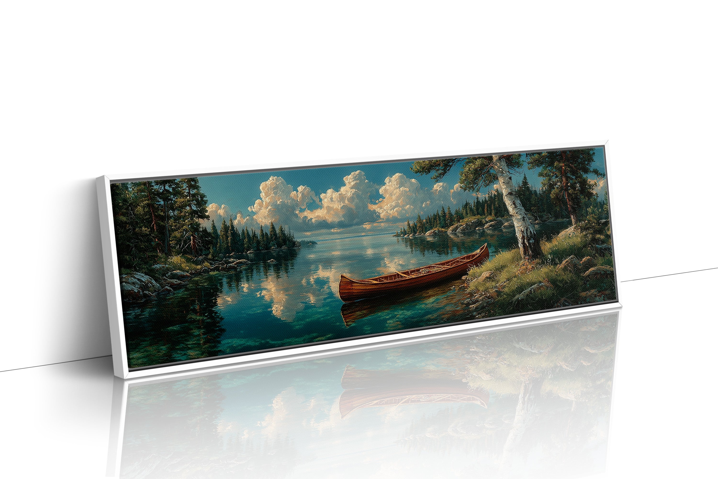 Canoe Resting On Still Waters