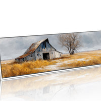 Weathered Barn Beneath Gray Skies