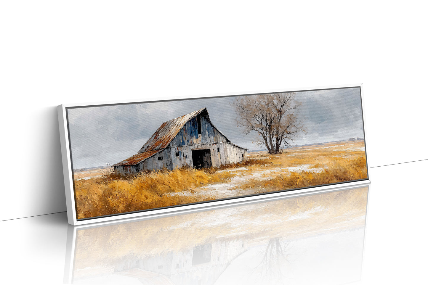 Weathered Barn Beneath Gray Skies