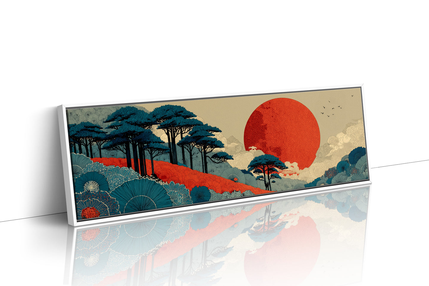 Crimson Sun Over Indigo Pines