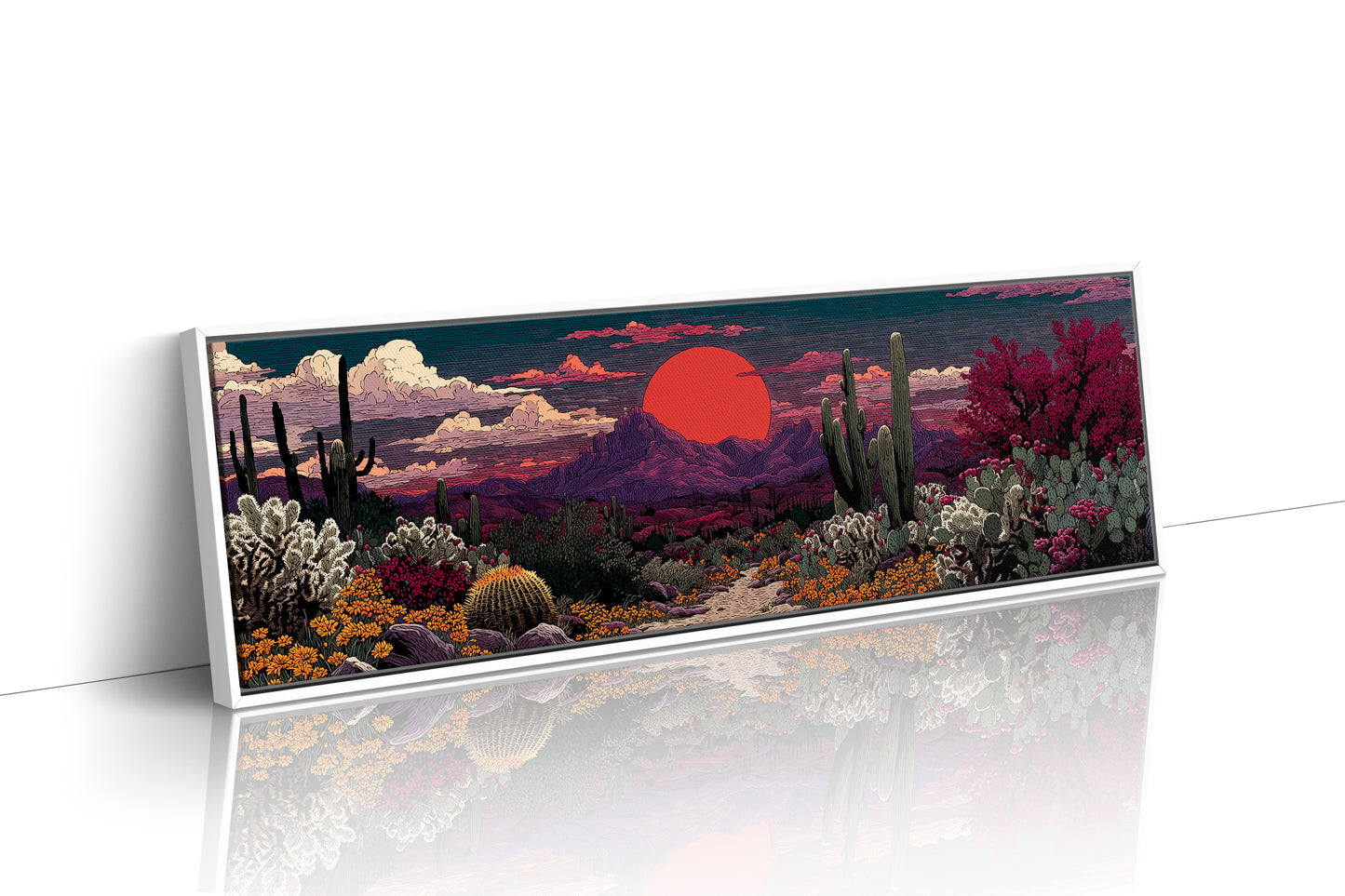 Desert Path Beneath the Crimson Sun