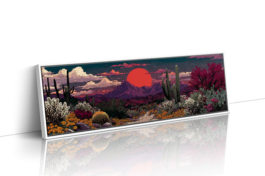 Desert Path Beneath the Crimson Sun