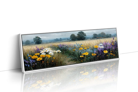 Wildflower Path Through Golden Fields