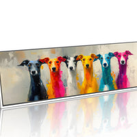 Colorful Greyhounds In Modern Pop Style