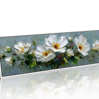 White Garden Blossoms In Soft Relief