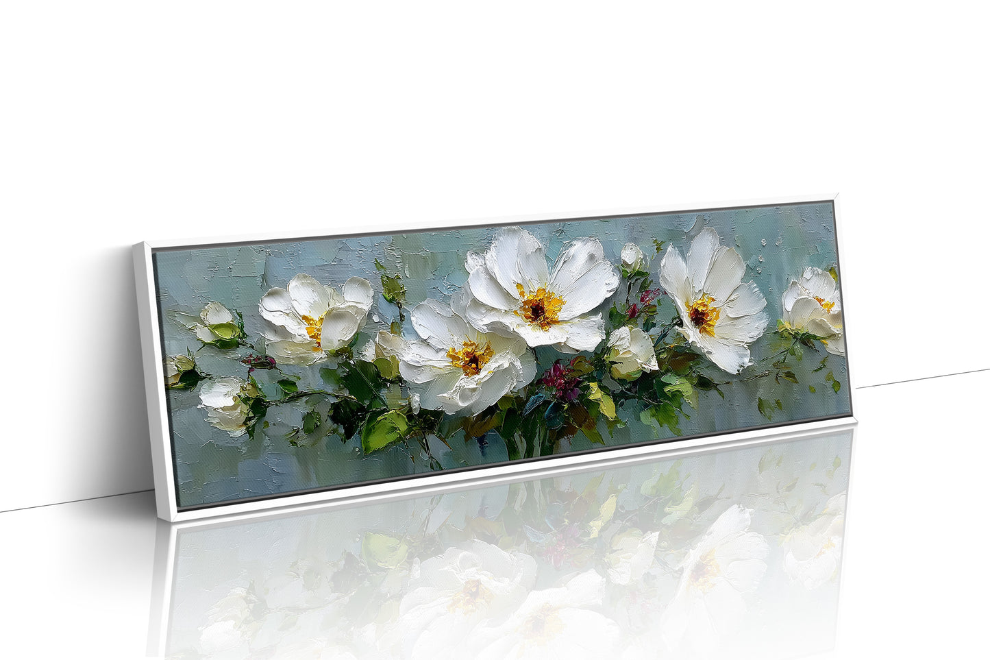 White Garden Blossoms In Soft Relief