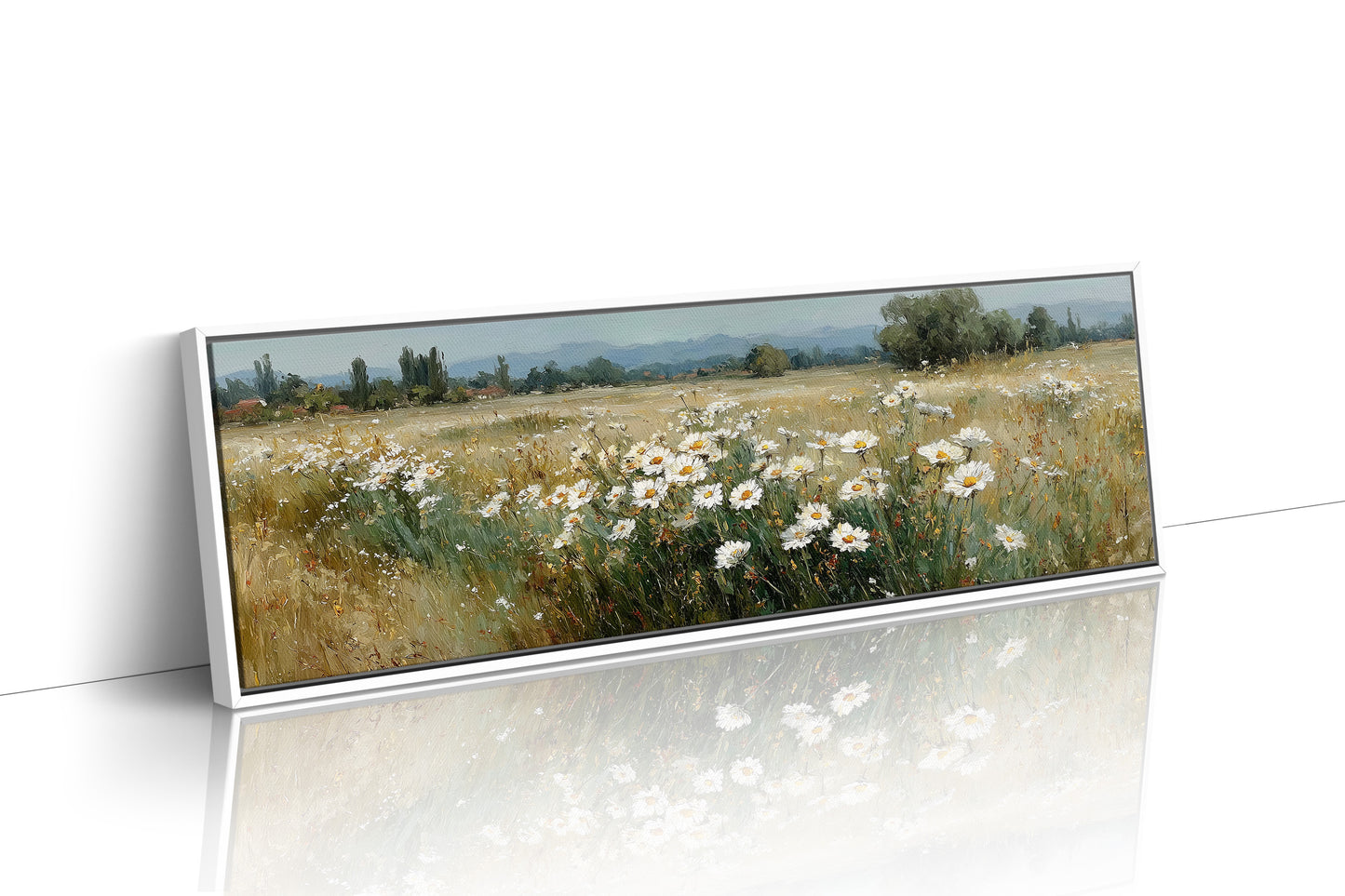 Wild Daisies Across Golden Meadow