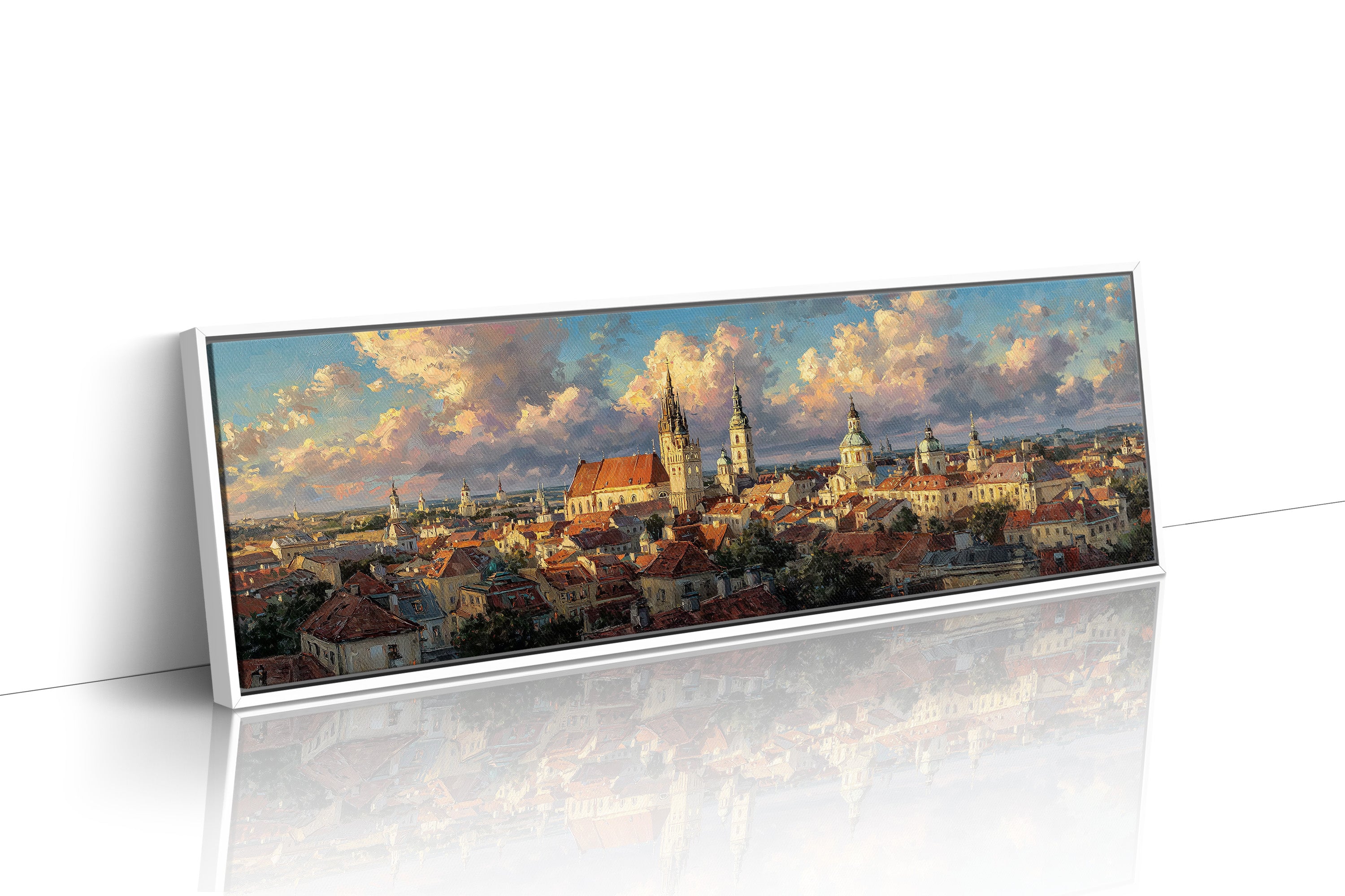 Golden Light Over Historic City Skyline
