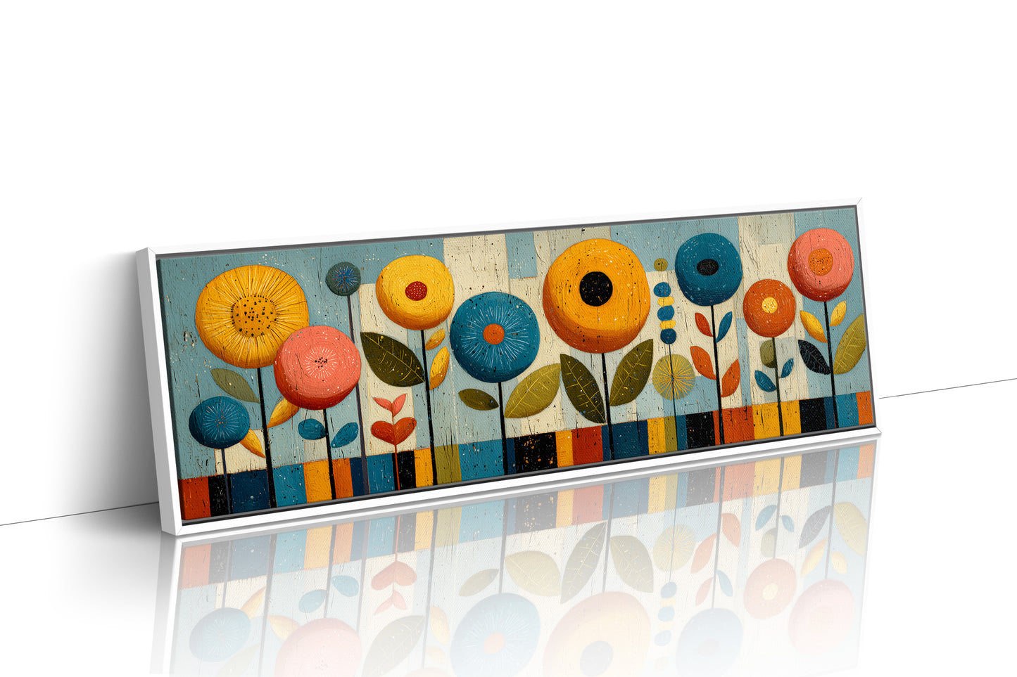 Mid Century Floral Garden in Retro Colors