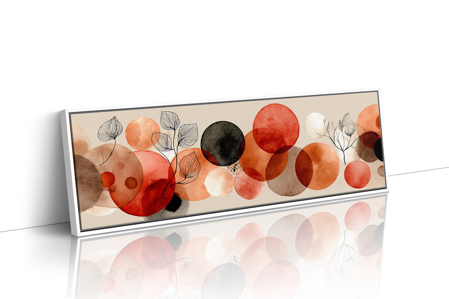 Terracotta Circles and Botanical Line Art
