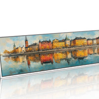 Colorful European Waterfront Reflections