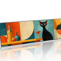 Mid Century Black Cat and Cocktail