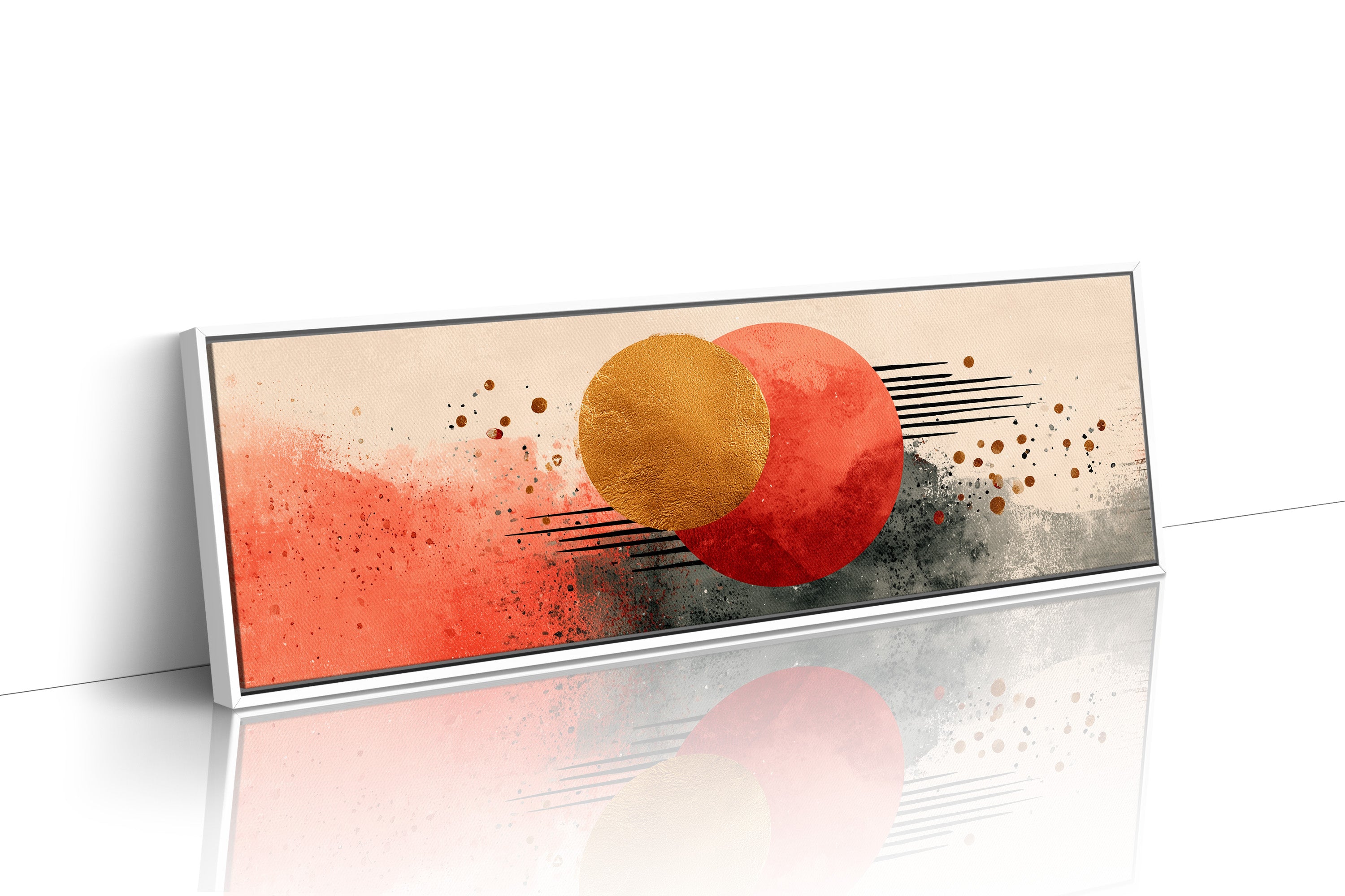Modern Abstract Red and Gold Circles