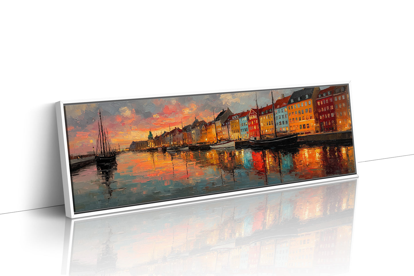 Colorful Harbor Sunset Cityscape