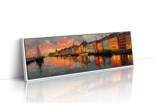 Colorful Harbor Sunset Cityscape