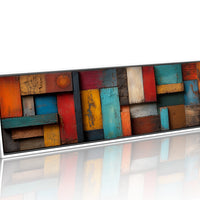 Rustic Colorful Wood Plank Abstract