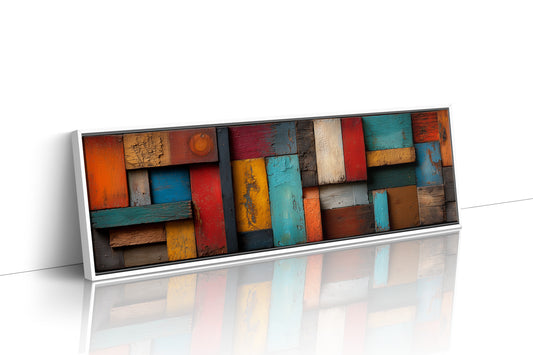 Rustic Colorful Wood Plank Abstract