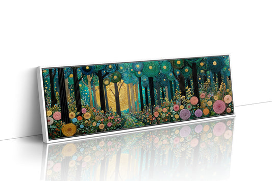 Golden Moon Through Enchanted Forest