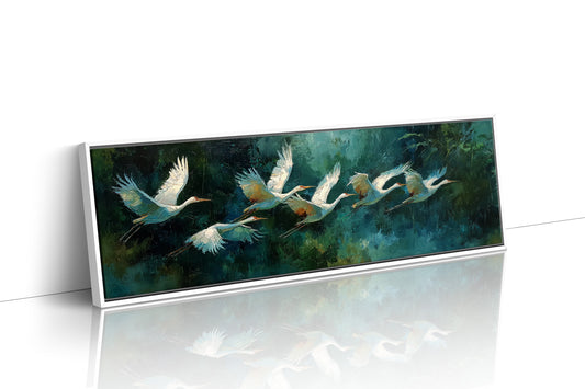 White Herons in Silent Flight