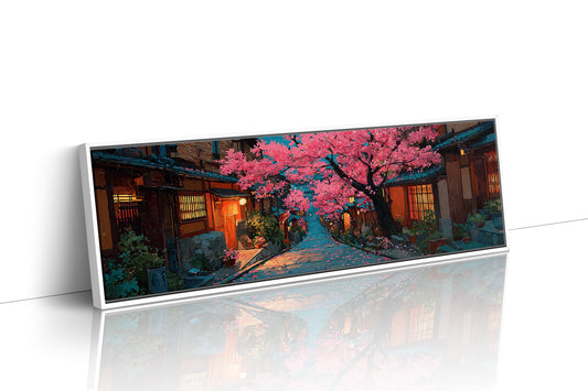 Lantern Street Beneath Cherry Blossoms