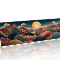 Ornate Sunrise Over Patterned Hills