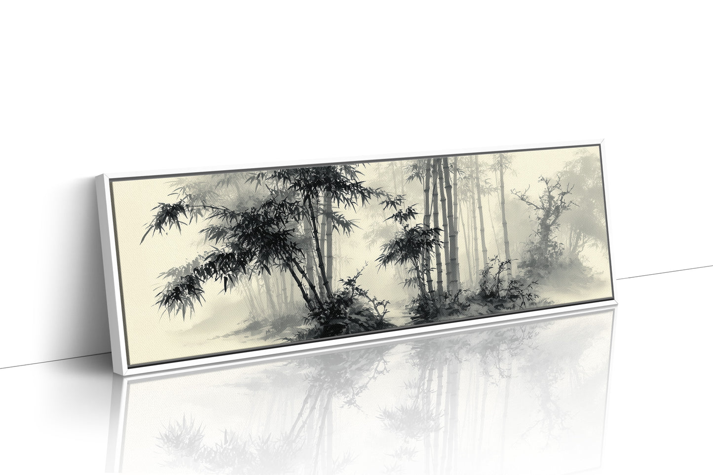Misty Bamboo Grove Ink Landscape