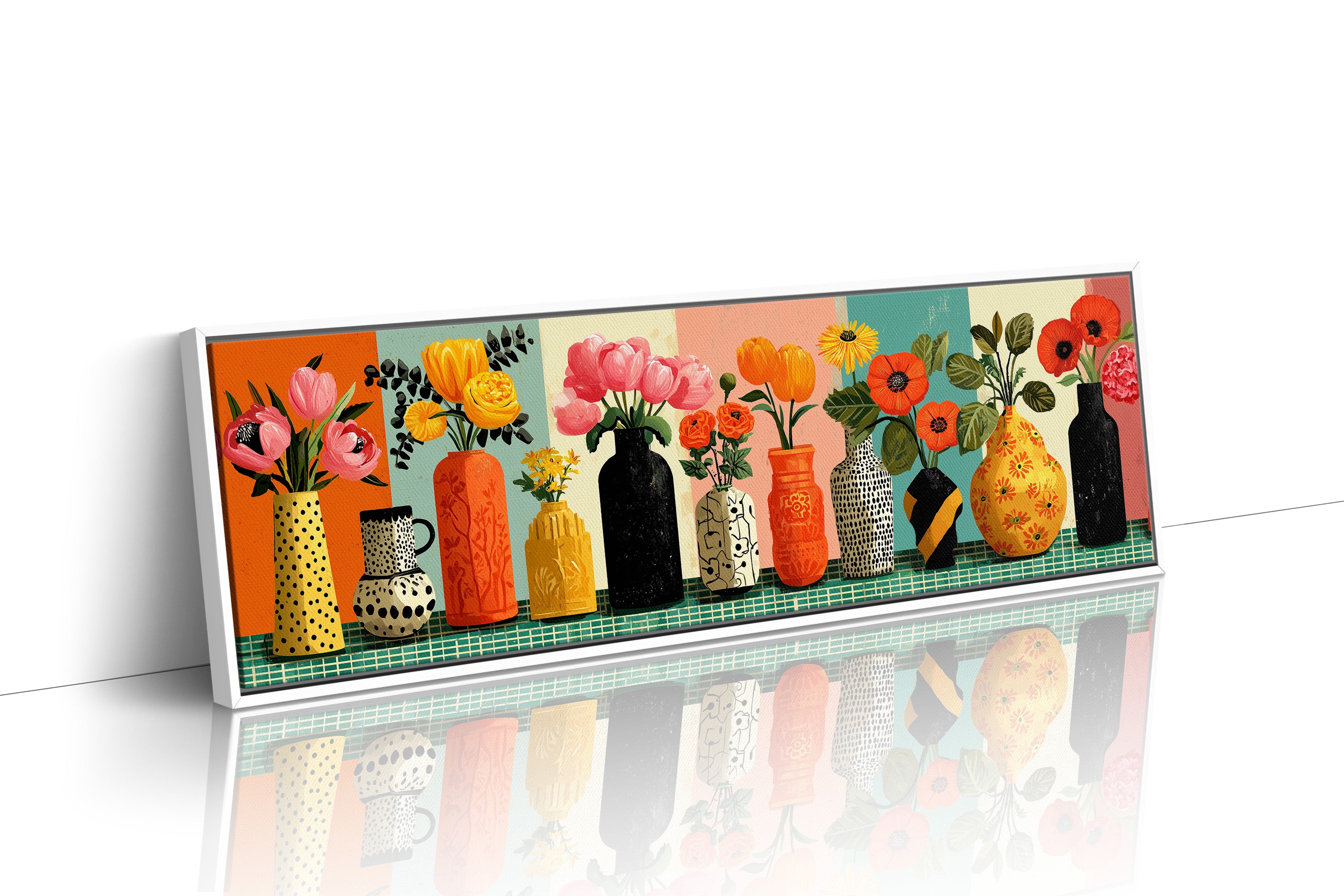 Vases of Sunlit Garden Color