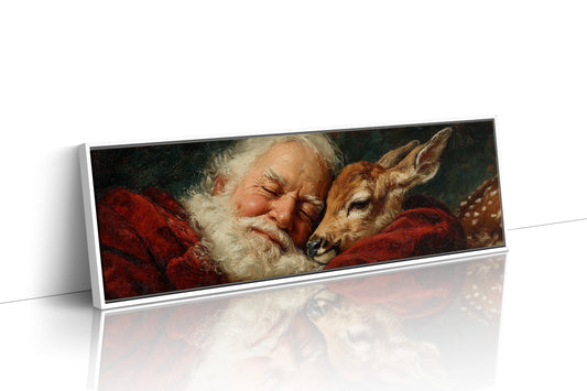 Santa’s Gentle Moment with a Fawn