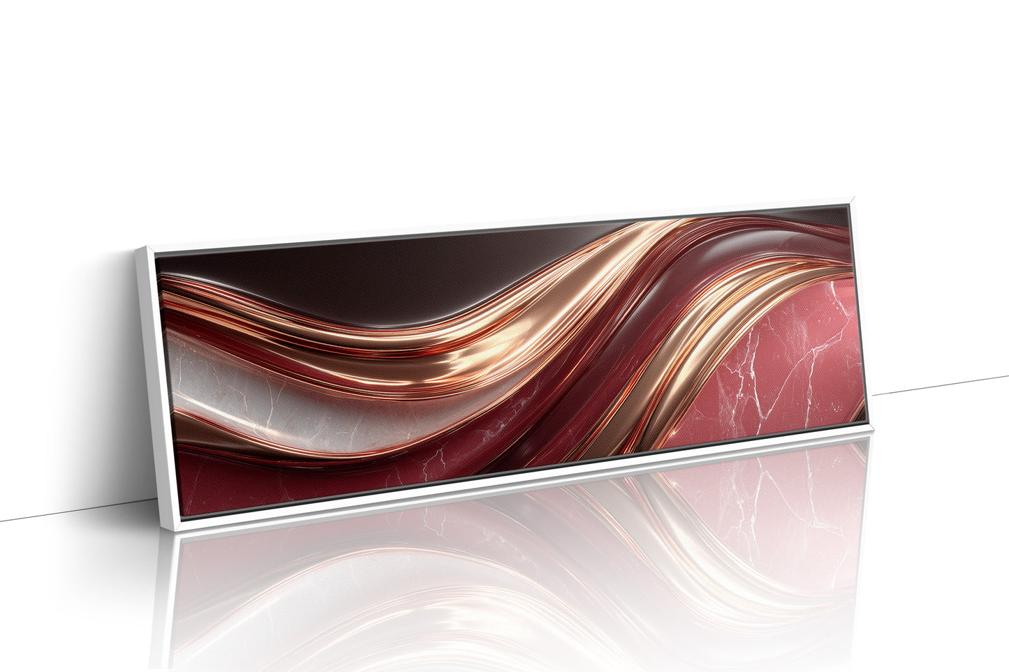 Flowing Copper Waves in Crimson Stone