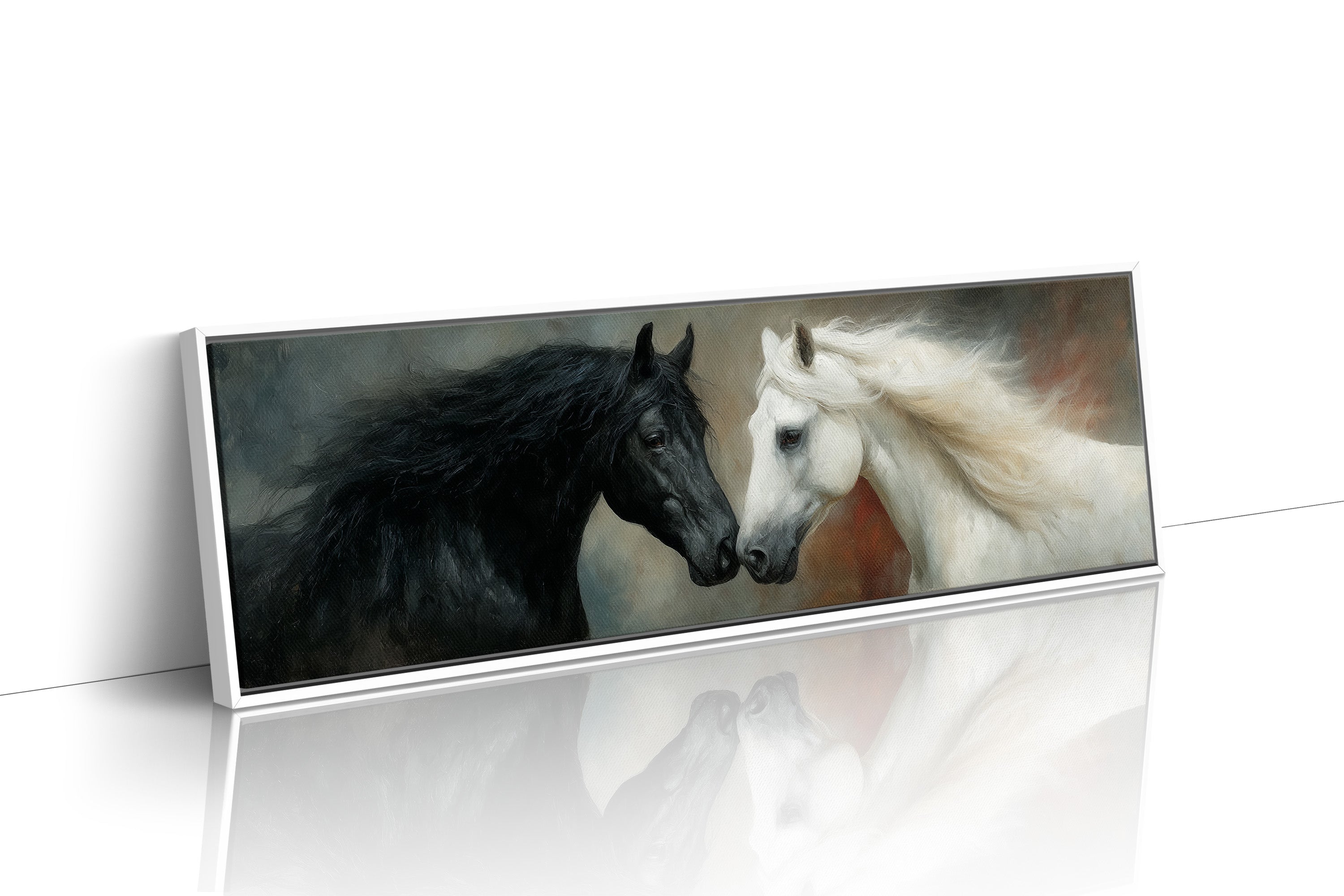 Black And White Horses In Quiet Harmony