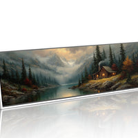 Cabin Glow In Misty Mountain Valley