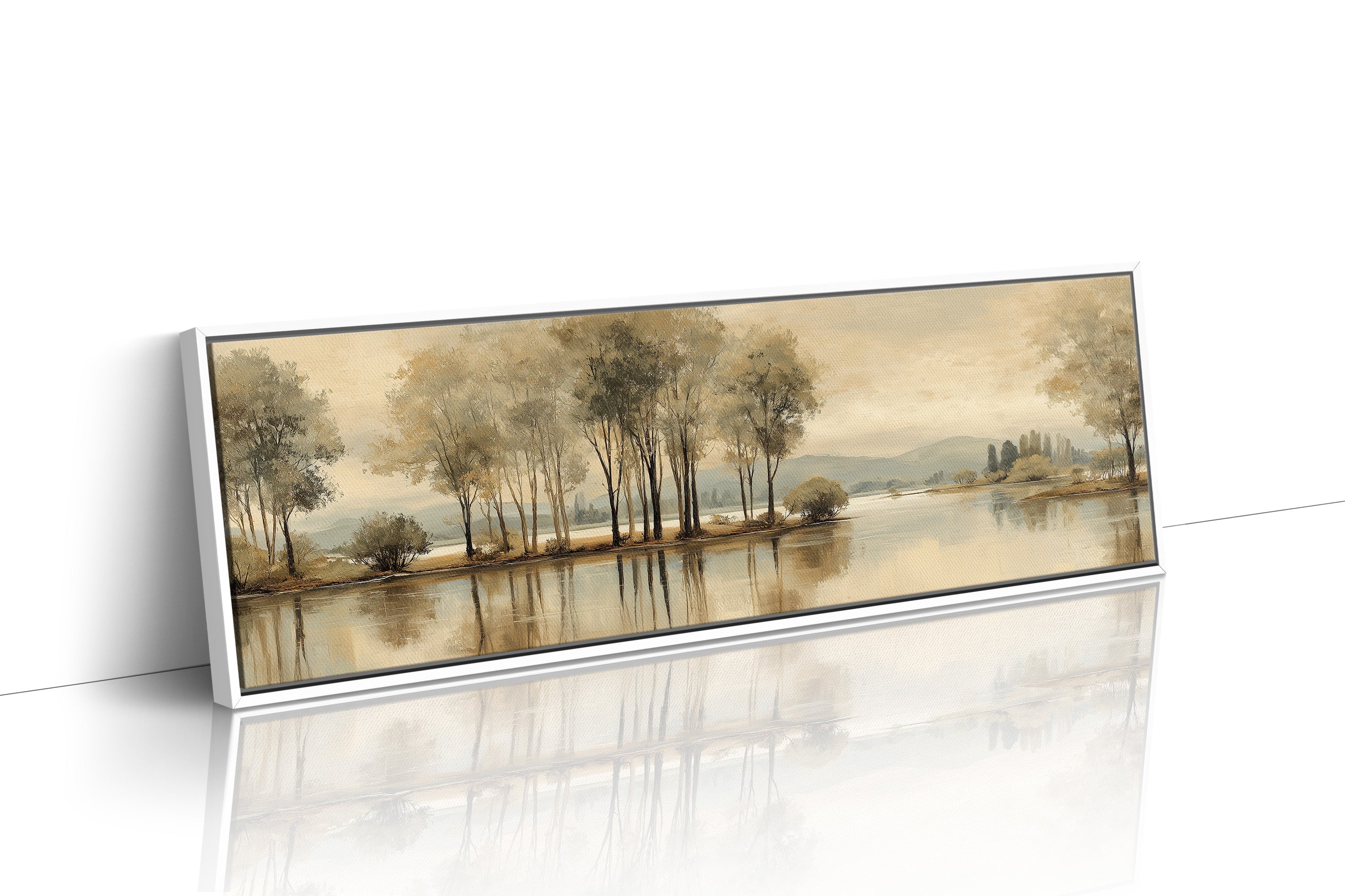 Quiet Lakeside Trees In Soft Golden Light